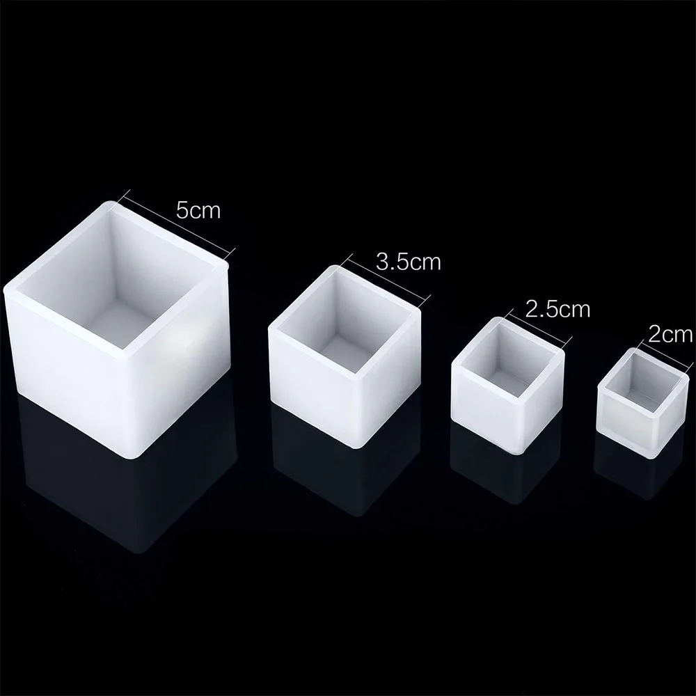 Cube 4 Pcs Set Silicone Mold Diamond Casting Resin - Image 1