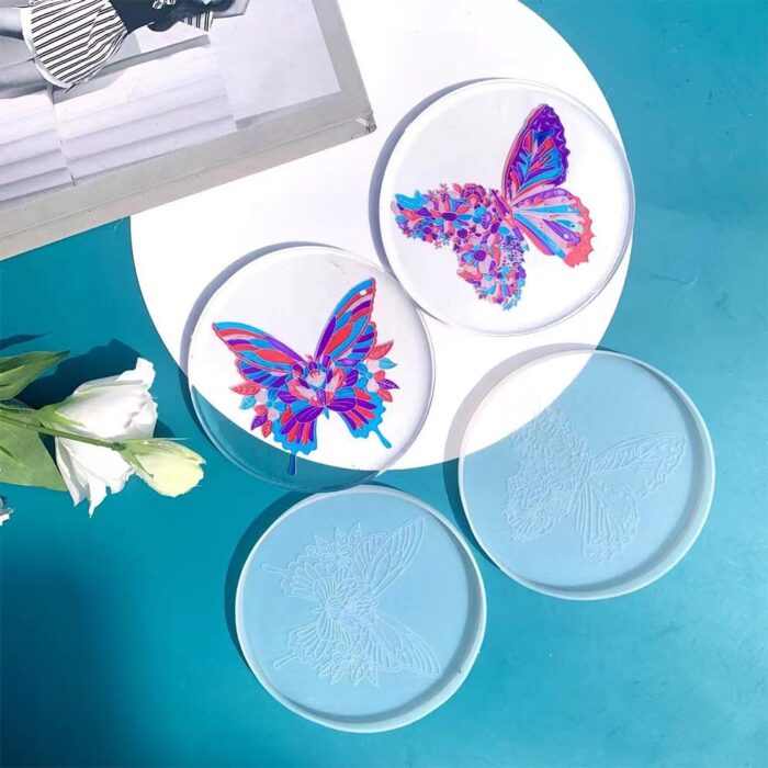 round butterfly coaster