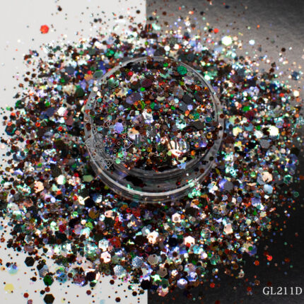 Glitter colors resin