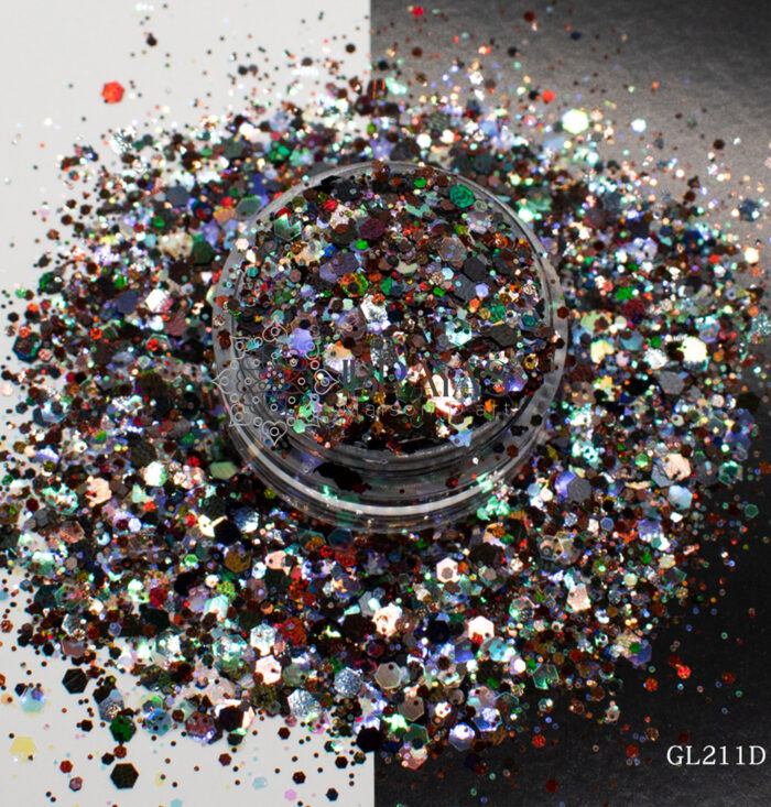 Glitter colors resin