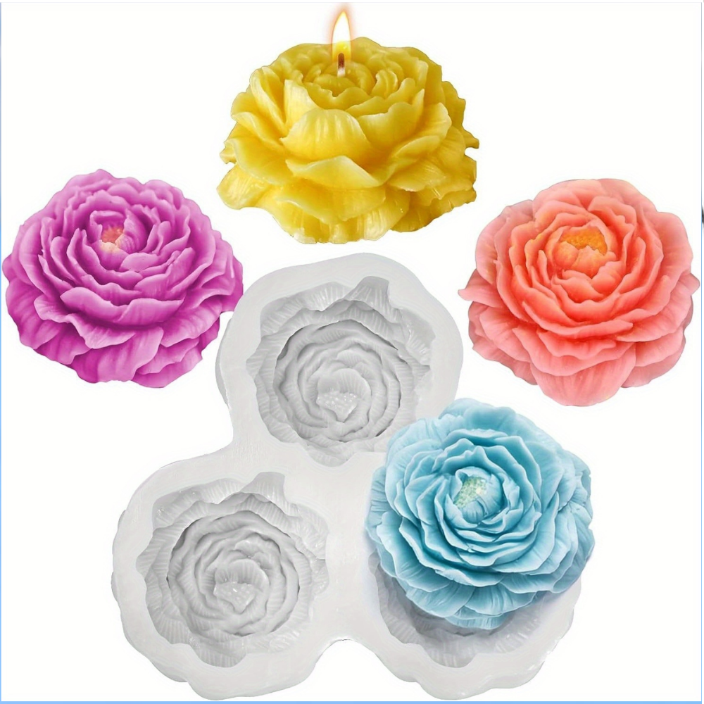 website (13) Small Peony Silicone mold - Image 1